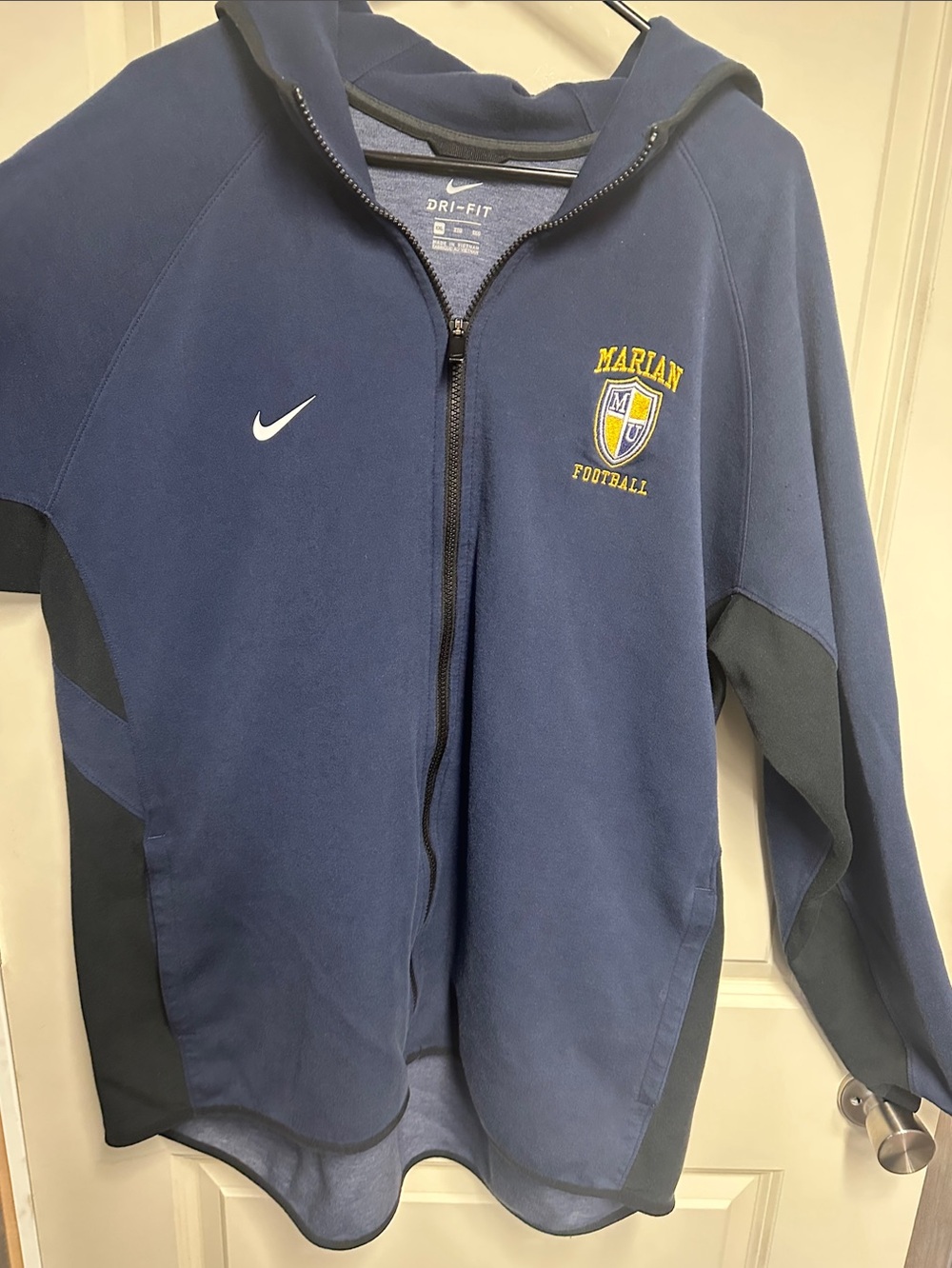 Nike Navy Blue Marian Football Dri-FIT Full-Zip Hoodie Size xxl